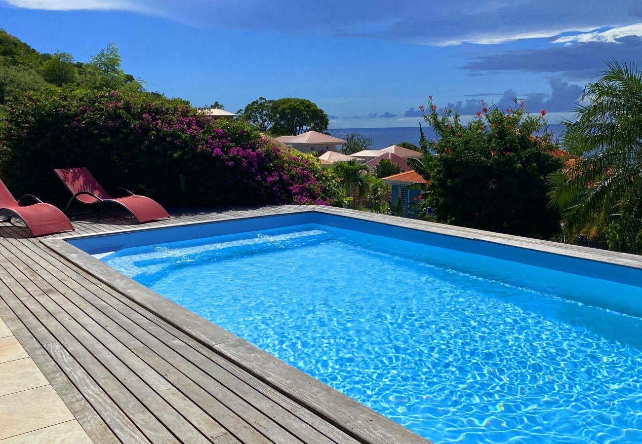 Villa à Les Anses-d´Arlet - Monplaisir, villa 6 pers, piscine, vue mer